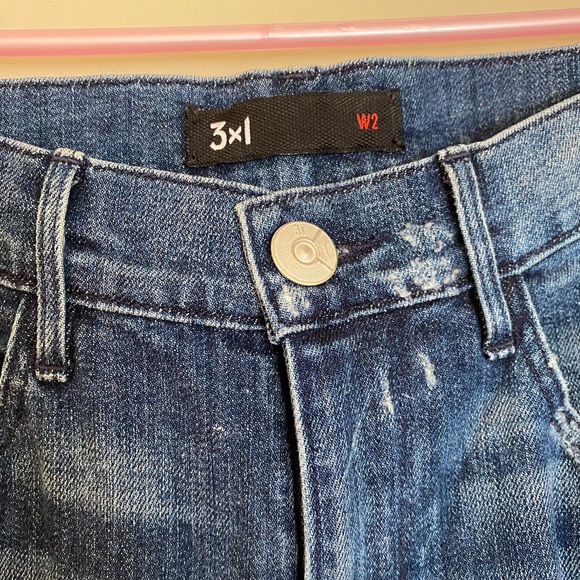 3x1 cropped distressed boyfriend jean- 2 - Picture 7 of 8